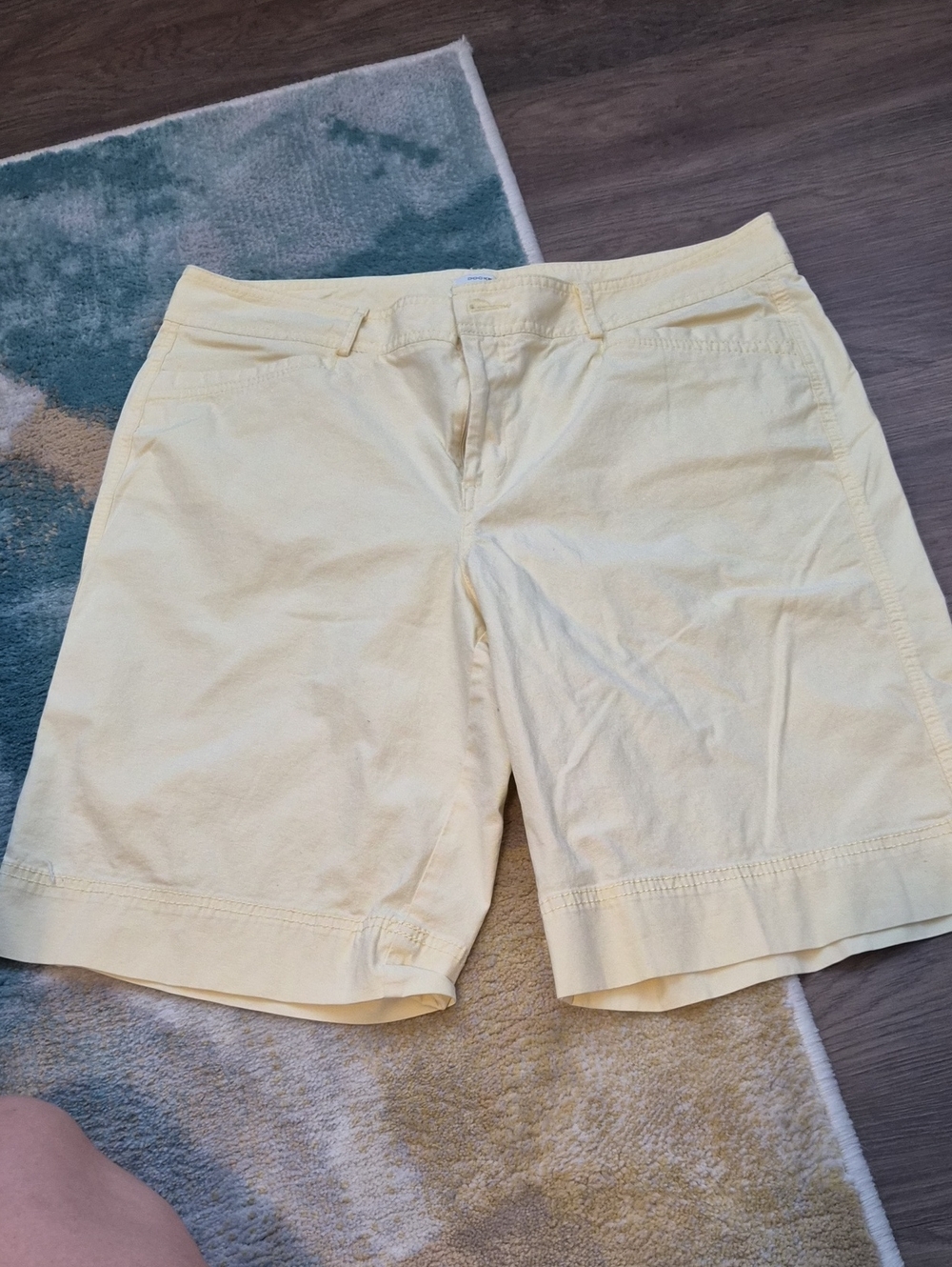 Dockers Women's Pale Yellow Bermuda Flat-Front Shorts